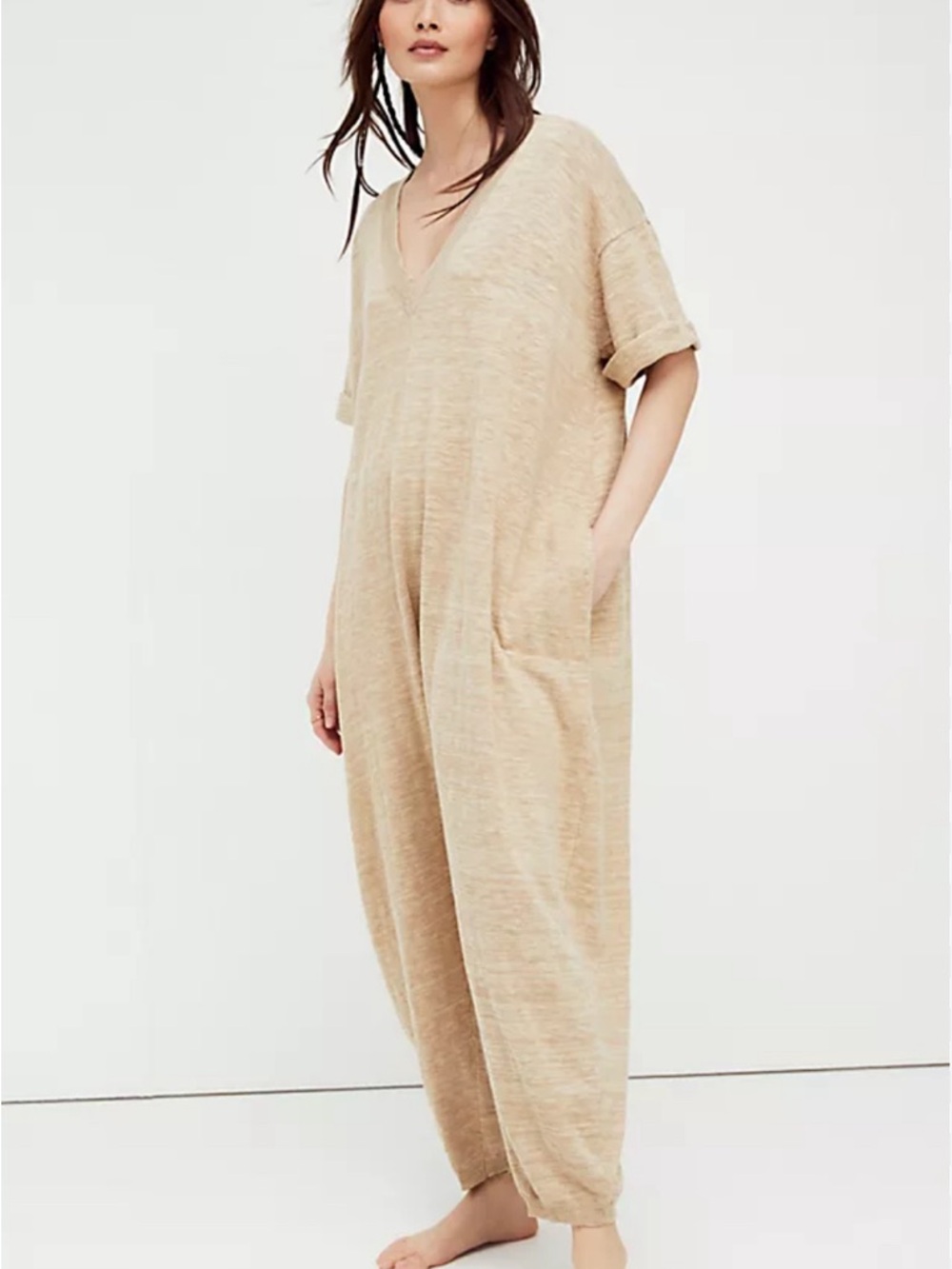 NWT- Free People Everyday Sweater One Piece Oversize Beige Women's Medium